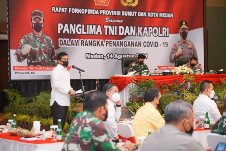 Di Hadapan Panglima TNI - Kapolri, Bobby Nasution Paparkan Strategi Penanganan Covid-19