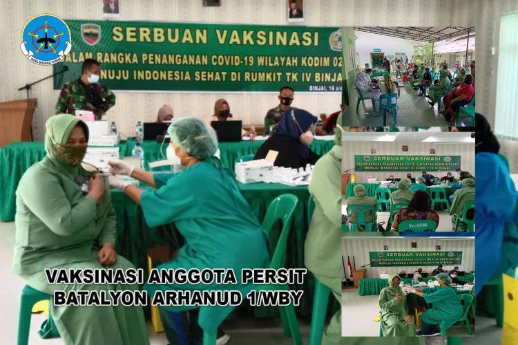 Anggota Persit Yonarhanud 11/WBY Laksanakan Vaksinasi Tahap II