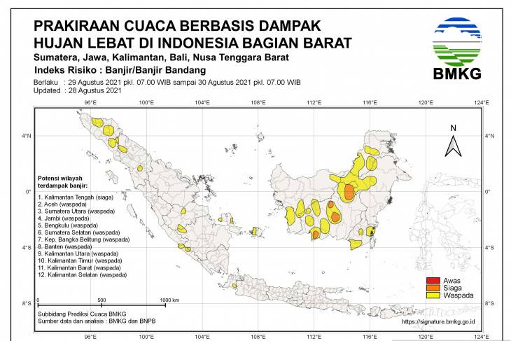 Sejumlah Wilayah Indonesia Menghadapi Potensi Hujan Lebat dan Angin Kencang, Diantaranya Aceh