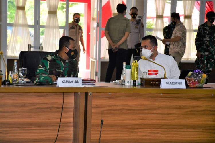 Kasdam I/BB dan Forkopimda Sumut Rakor Bersama Kepala BNPB Untuk Kendalikan Covid-19, Ubah Pandemi Jadi Endemi
