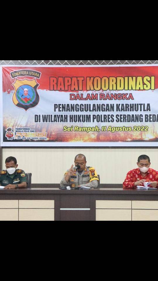 Penanganan Kebakaran Hutan dan Lahan Kapolres Sergai Pimpin Rakor