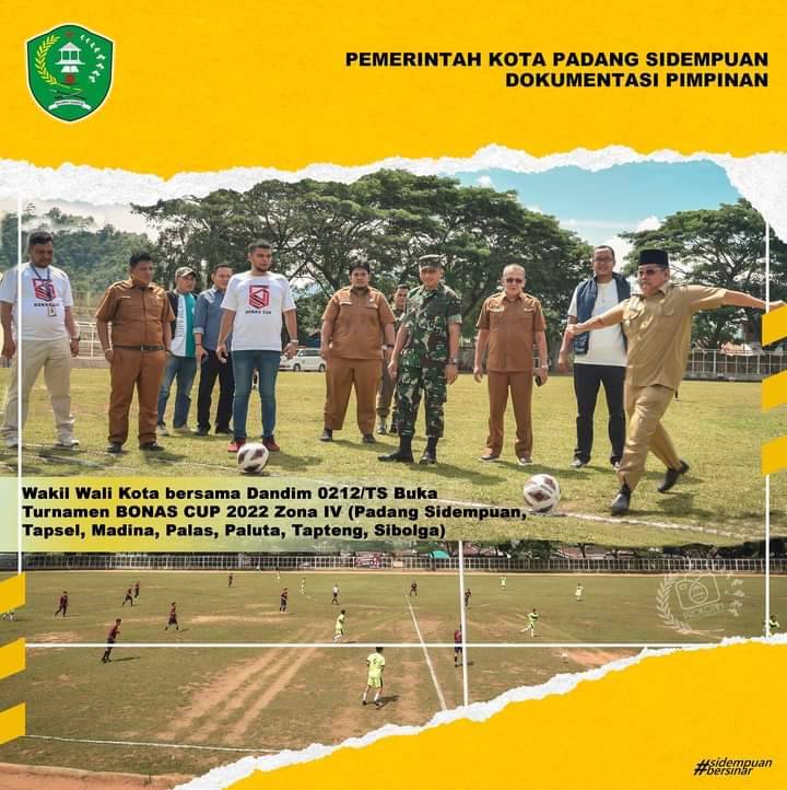 Wakil Walikota Padangsidimpuan Lakukan Tendangan Pertama Bonas Cup 2022