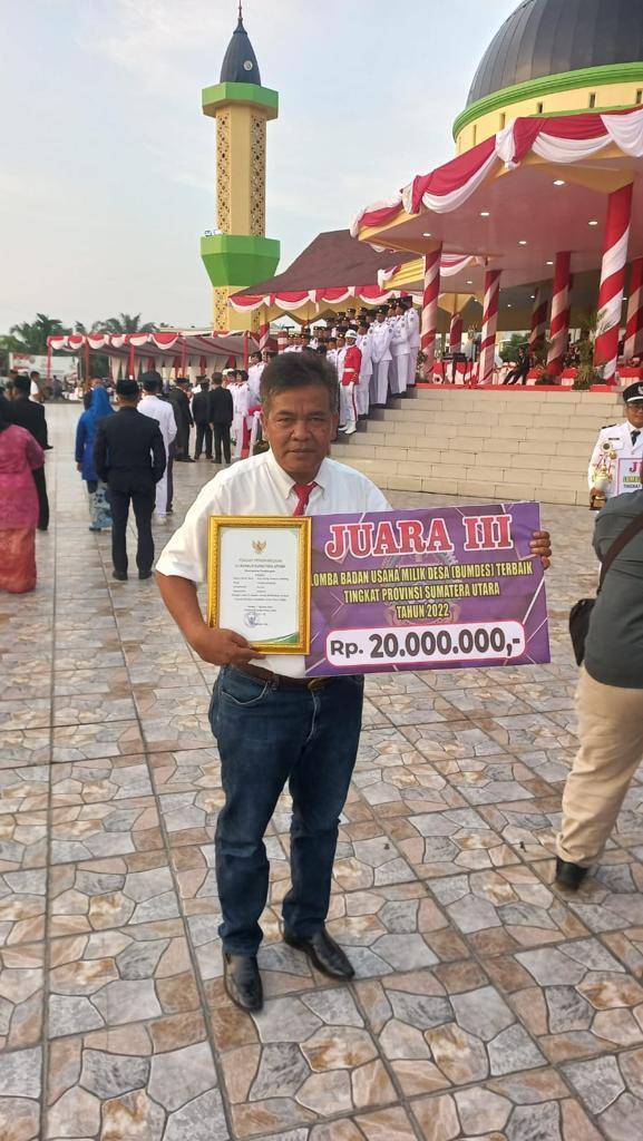 BUMDesa Siarubung Juara 3 Lomba Pengelolaan BUMDes se Provinsi Sumut