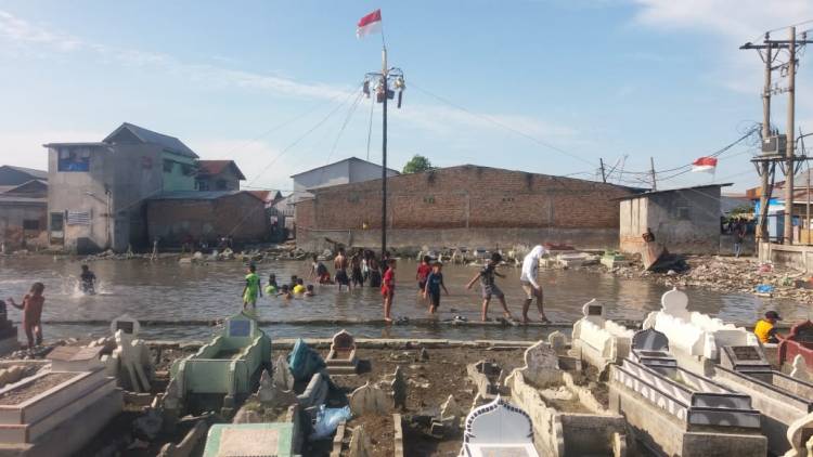 Seru...,Perkuburan Jadi Ajang Ketangkasan Lomba Panjat Pohon Pinang