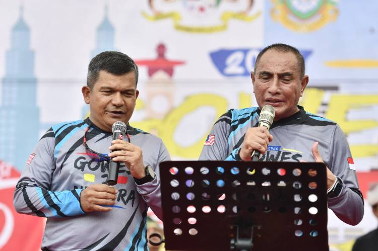 Pangdam I/BB Bersama Gubsu dan Konjen Malaysia Gelar Bicycle Diplomacy 2 Negara