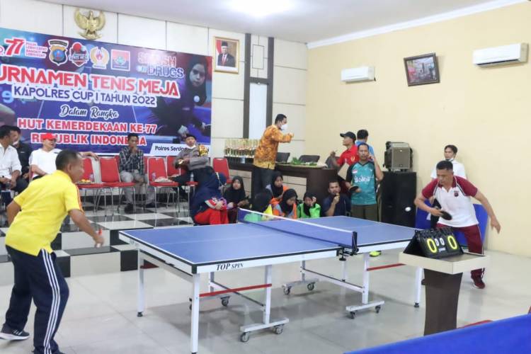Kapolres Sergai Buka Turnamen Tenis Meja