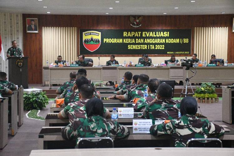 Mayjen TNI Achmad Daniel Chardin Pimpin Rapat Evaluasi Program Kerja dan Anggaran Semester I Tahun 2022