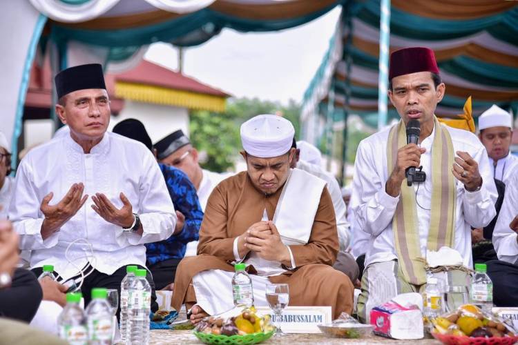 Gubsu dan UAS Doakan Kepulihan Tuan Guru Besilam Usai Kegiatan Tabligh Akbar