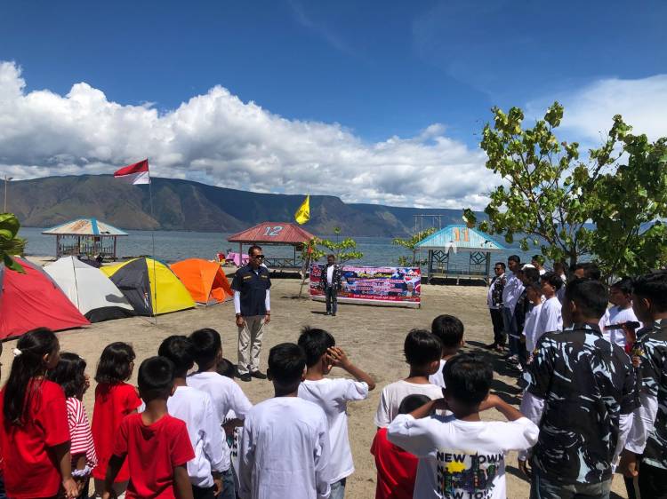 Pokkar AMPI Simpang Limun Rayakan HUT RI ke 77 di Danau Toba