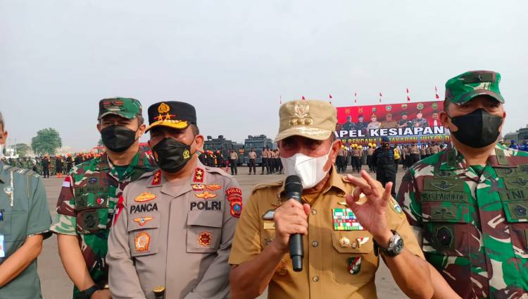 Gubsu Pimpin Apel Kesiapan Penanggulangan Bencana Kebakaran Hutan dan Lahan di Lanud Soewondo