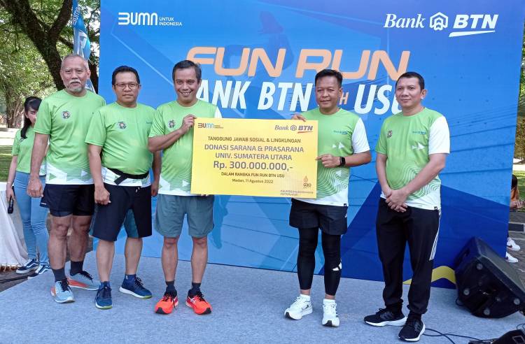 Fun Run Bank BTN-USU, Wadirut Nixon Napitupulu Serahkan CSR Berupa Sarana Dan Prasarana