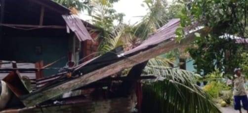 Belasan Rumah  Warga Di Kabupaten Sergai Porak Poranda