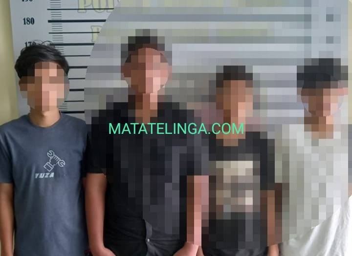 Reskrim Polsek Medan Baru Amankan Empat Remaja Diduga Terlibat  Kasus Geng Motor