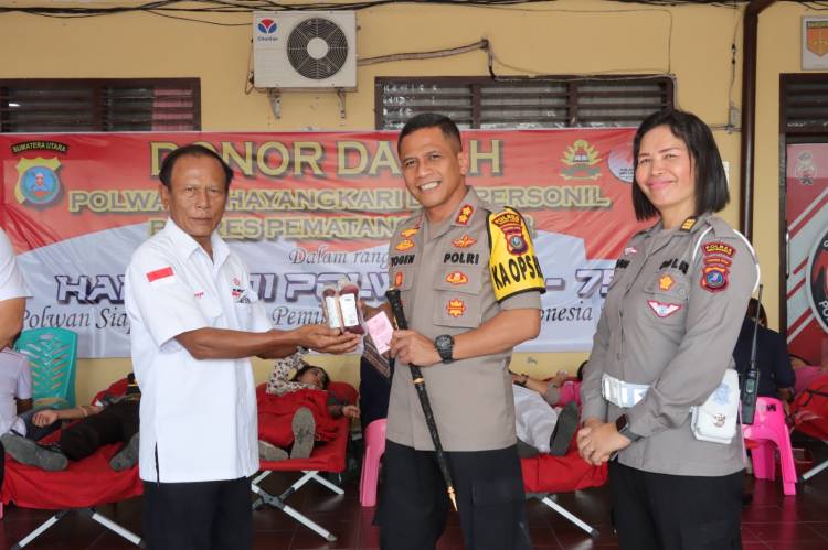Meriahkan HUT Polwan ke-75, Polres Siantar Sumbangan 24 Kantong Darah kepada Masyarakat.
