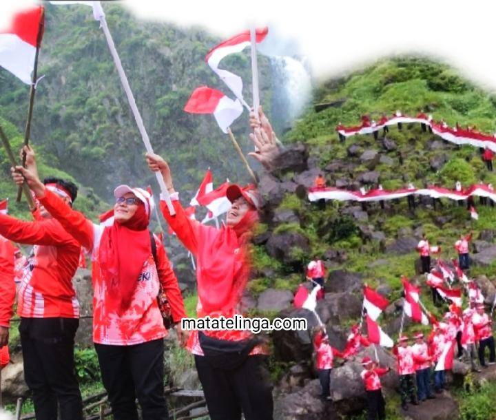 200 Bendera Merah Putih, Berkibar Di Obyek Wisata Alam Ponot
