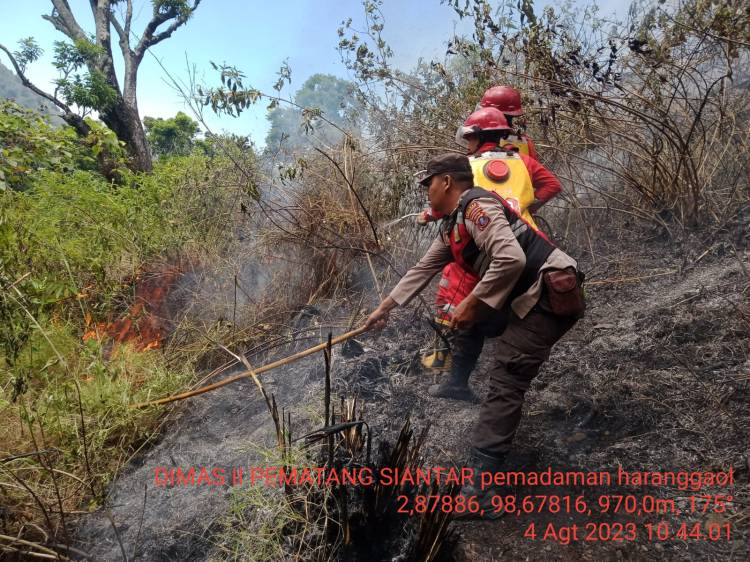 Reaksi Cepat Polres Simalungun Dalam Penanganan Karhutla Menangani Kebakaran Di Perbukitan Siboro