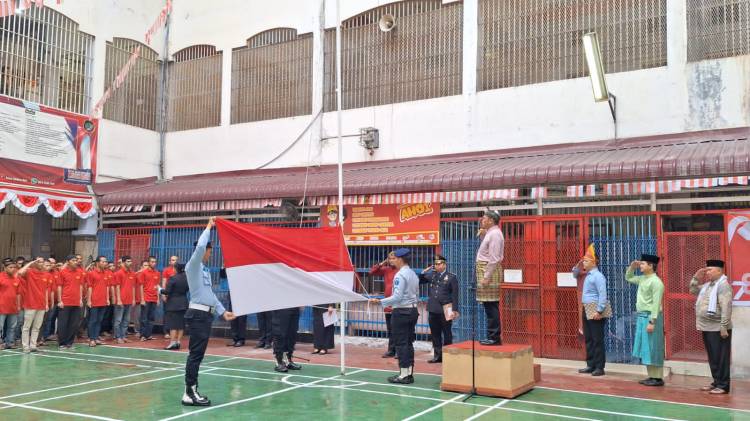 HUT Kemerdekaan RI Ke &ndash; 78, Rutan Labuhan Deli Gelar Upacara Bendera Terus Melaju Untuk Indonesia Maju&rdquo;