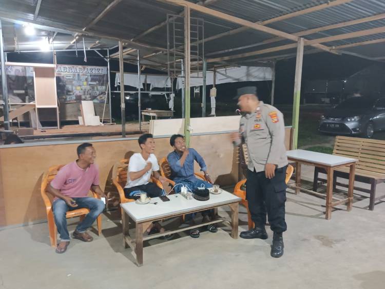 Patroli Malam Hari, Personel Polsek Meurah Mulia Ajak Warga Jaga Kamtibmas