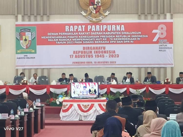Kapolres Simalungun Hadiri Sidang Bersama DPD RI dan DPR RI Untuk Mendengarkan Pidato Kenegaraan Presiden RI Dalam Rangka HUT Ke-78 Kemerdekaan