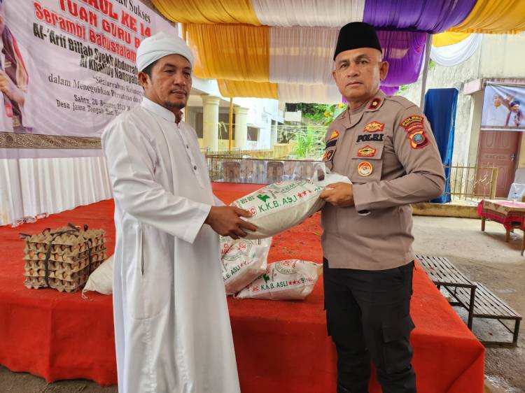 Haul ke-14 Tuan Guru Batak di Simalungun, Polres Simalungun Serahkan Bantuan Paket Sembako