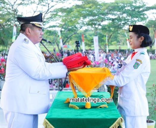 Penurunan Bendera Merah Putih Dipimpin Wakil Bupati Asahan