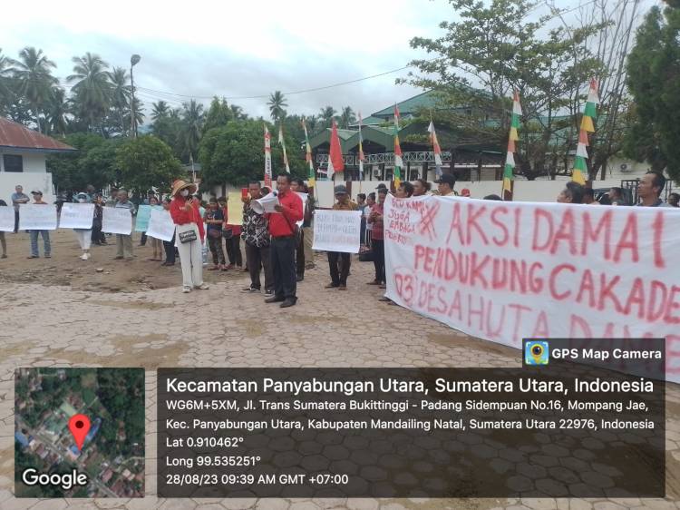 Aksi Damai Masyarakat Huta Damai untuk Pilkades Jujur