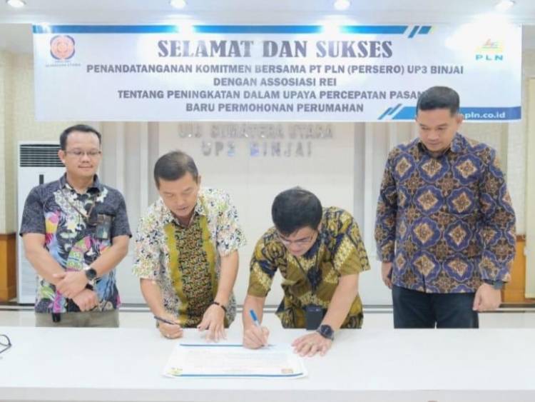 PLN UP3 Binjai Teken Penandatanganan Komitmen Bersama Asosiasi REI Sumut