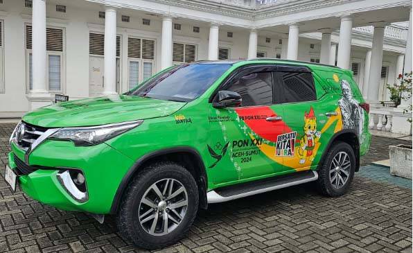 Mobil Dinas Kominfo 'Total' Promosikan PON XXI Aceh-Sumut 2024