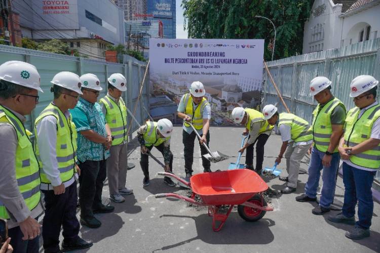 Pembangunan Halte Percontohan BRT BS 13 Lapangan Merdeka Dimulai