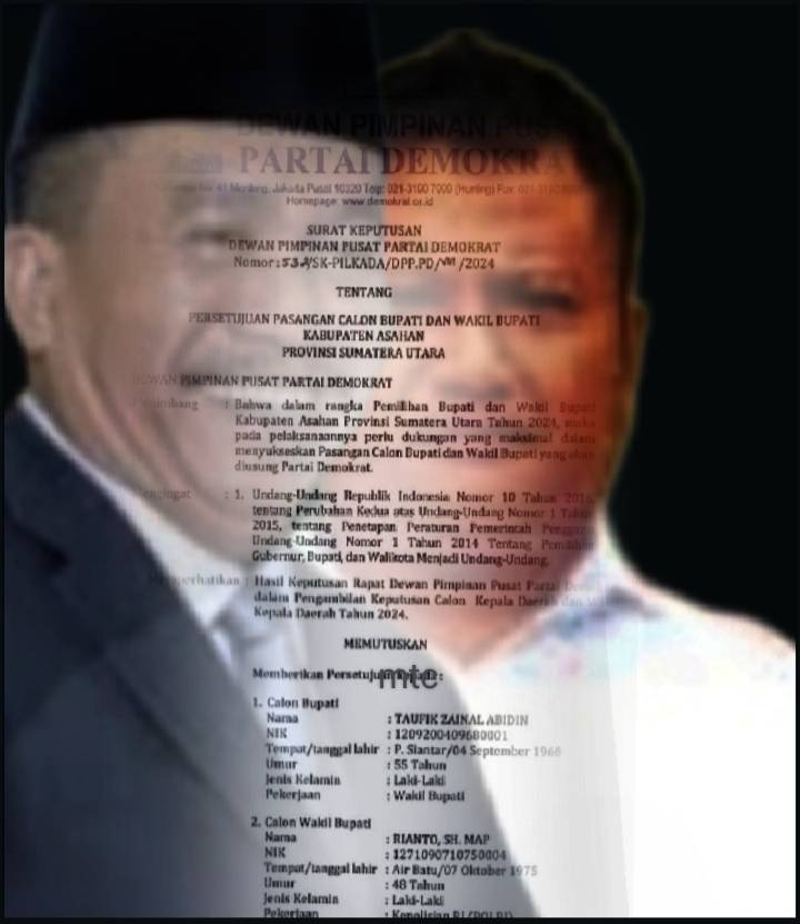 Diperkirakan Calon Pasangan Bupati Dan Wakil Bupati 2024 "Taufik - Rianto" Daftar Ke KPU Asahan.
