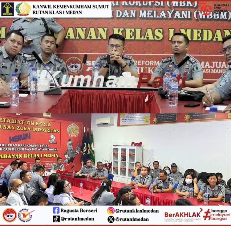 Rutan kelas 1 Medan melaksanakan Webinar series cerdas bersama BPDSM Hukum dan Ham