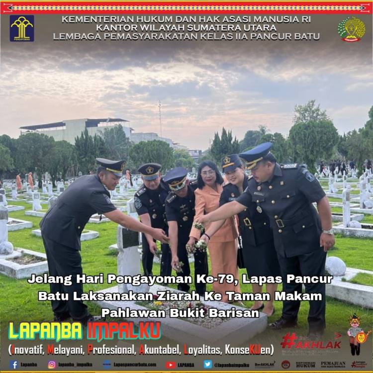 Lapas Pancur Batu Laksanakan Ziarah Ke Taman Makam Pahlawan Bukit Barisan