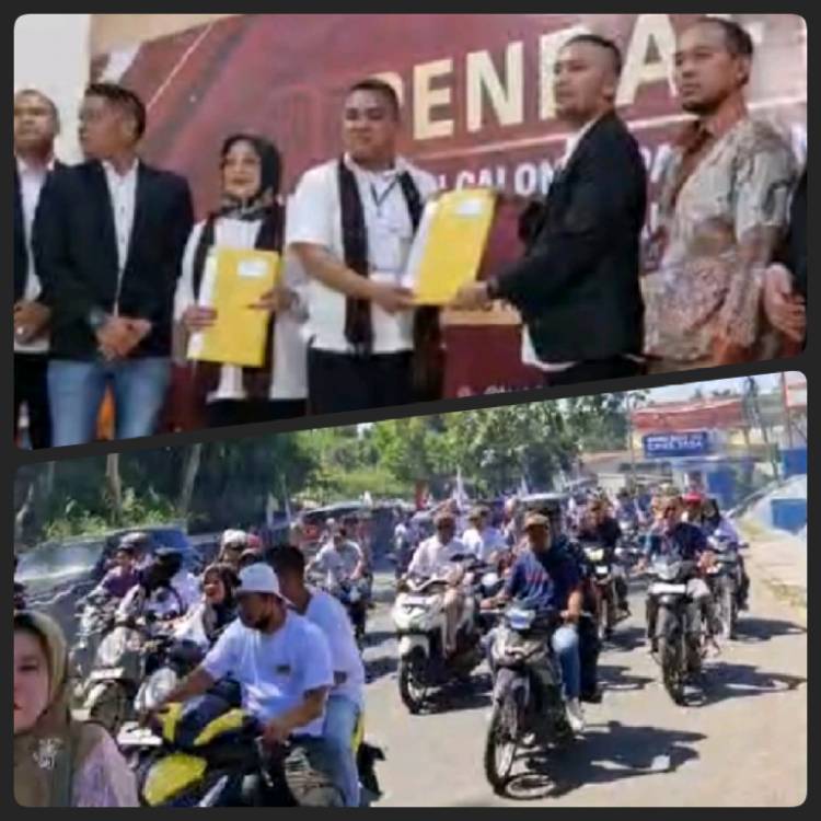 Hari Terakhir, Pasangan Bacakada Labuhanbatu Hendri - Elya Rosa Daftar Ke KPUD
