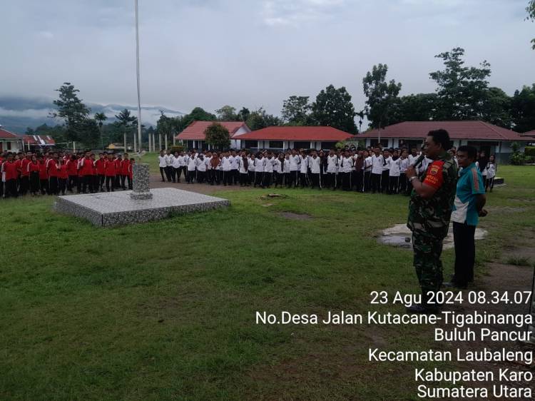 Danramil 09/LB Kapten Inf Gandhi Ajak Siswa/i SMA Negeri Buluh Pancur Jauhi Narkoba Dan Tingkatkan Kedisiplinan