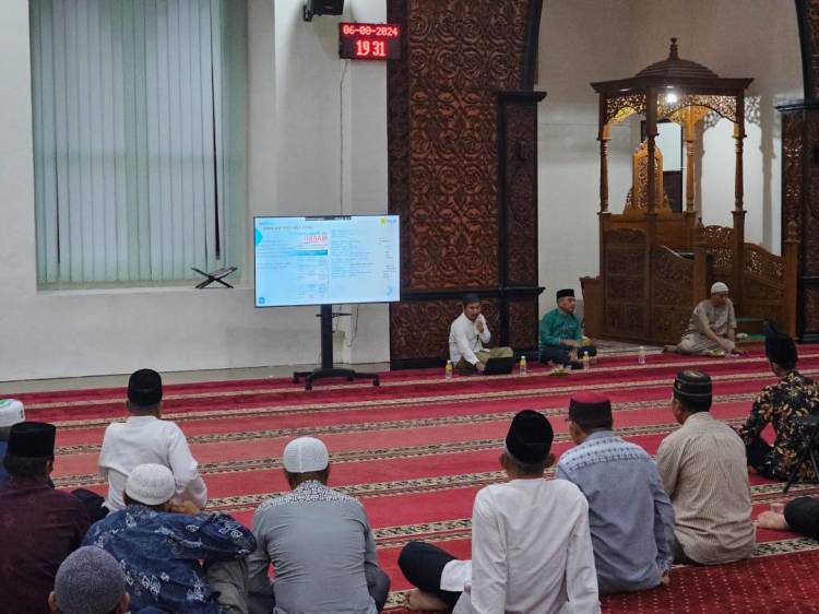 Sambut HUT RI ke &ndash; 79, PLN Gelar Sosialisasi Promo Belanja Nyaman Listrik Aman di Mesjid Agung Tebing Tinggi