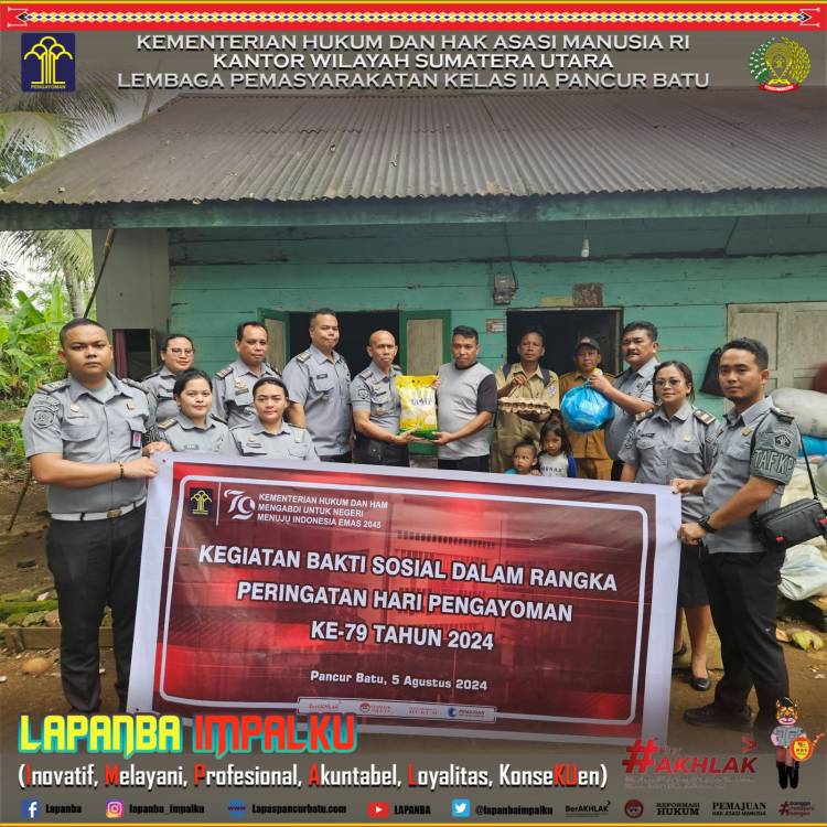 Lapas Pancur Batu Bagikan Sembako Kepada Warga Sekitar