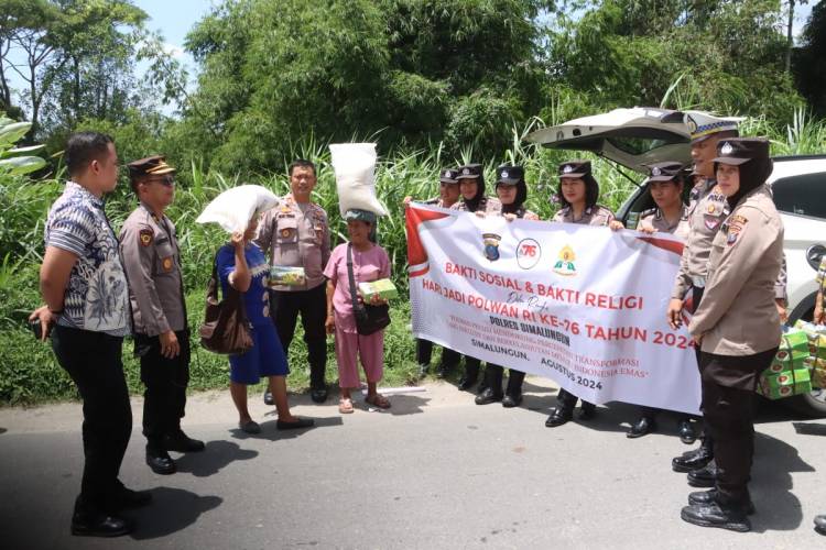 Polwan Polres Simalungun Gelar Bakti Sosial dan Religi