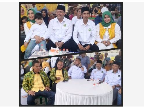 Diusung Golkar, PPP, PBB dan PKB, Pasangan Bacakada Faizal Amri - Raja Fany Diantar Ribuan Warga Mendaftar Ke KPUD Labuhanbatu