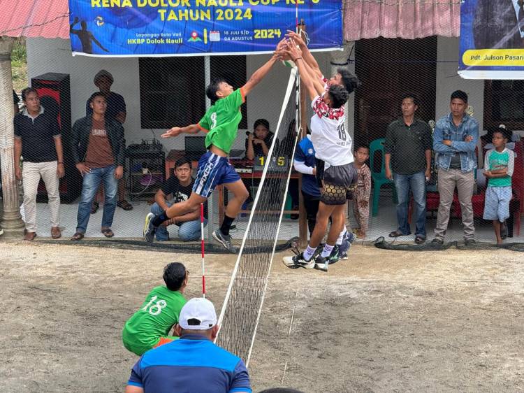 Turnamen Bola Voli Putera Rena HKBP Dolok Nauli Berakhir, Tim Bhayangkara Toba Tampil Pemenang