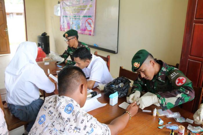 Bentengi Pelajar, Satgas Pamtas RI-PNG Yonif 411 Kostrad Berikan Edukasi Bahaya Narkoba