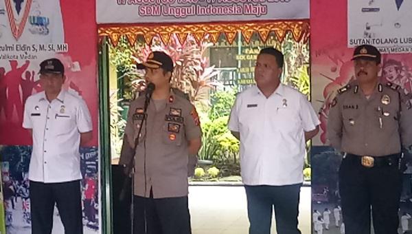 Kapolsek Sunggal Pimpin Apel Bersama 3 Pilar Kecamatan Medan Selayang