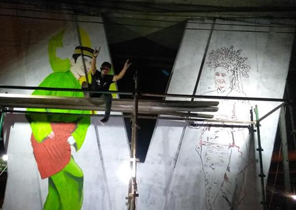 Ubah Kesan Kumuh, Fly Over Amplas Dihiasi Mural Tarian Melayu