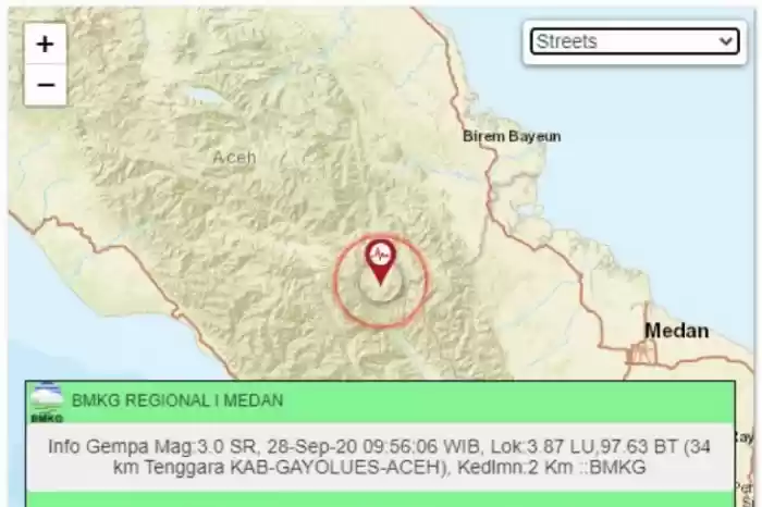 Gempa Terjadi Dua Puluh Dua Kali dengan Berpusat Gayo Lues