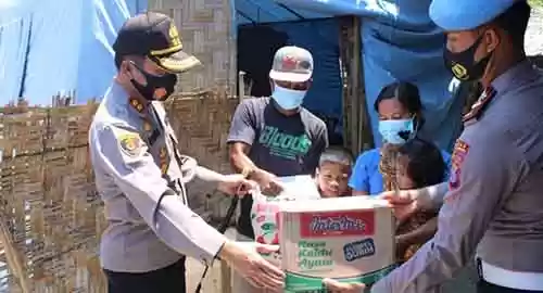 Kapolres Sergai Berikan Bantuan Sembako dan Tali Asih Kepada Korban Angin Puting Beliung