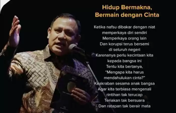 Ketua KPK Rajin Menulis Sendiri Konsep Sambutannya dan Membuat Puisi