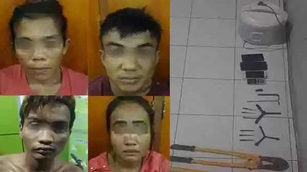 4 Kawanan "Becak Hantu"  Diringkus, 1 Bandit Terpaksa di Dor Kakinya
