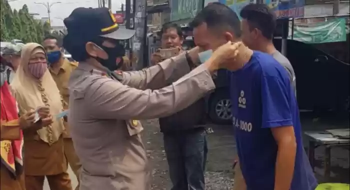 Polda Sumut Bersama Polsek Medan Baru Gelar Ops Yustisi Covid-19