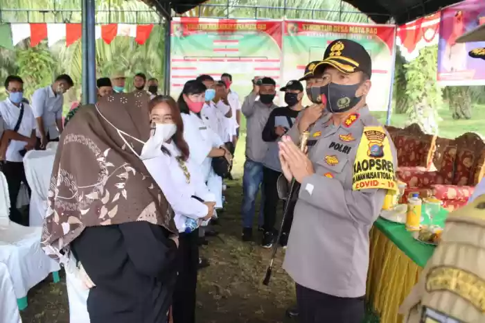 Kapolres Sergai Ajak Masyarakat Desa Matapao Cegah Penyebaran Covid-19 dan Jaga Pilkada Damai