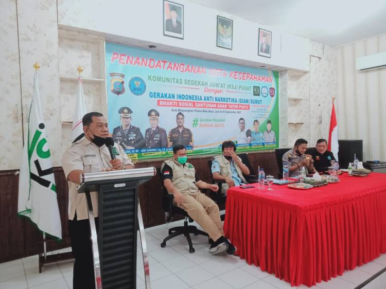 KSJ dan GIAN Sumut MOU Tangkal Cegah dan Penyuluhan Serta Bangun Rumah Rehabilitasi Narkoba