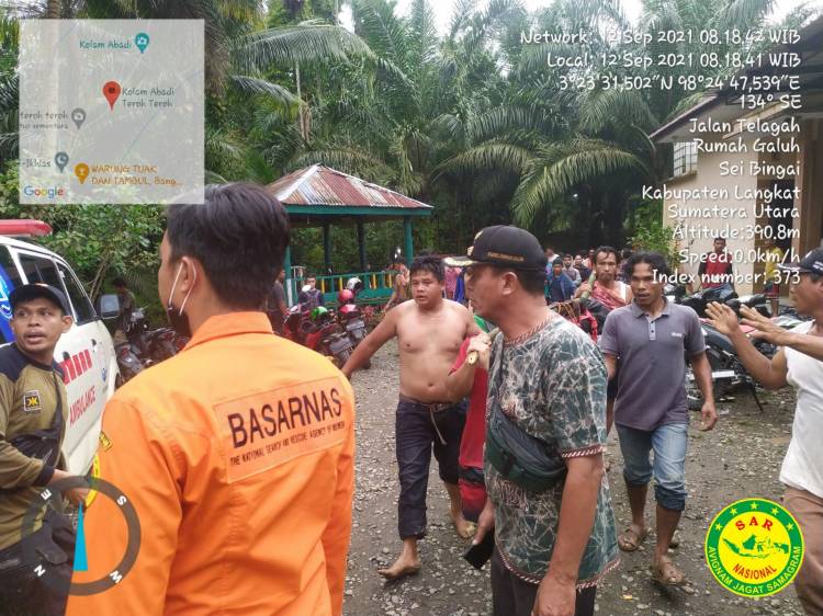 Kabarnya,  Seorang Mahasiswi asal Asahan hanyut terbawa arus Sungai Sei Berte Langkat